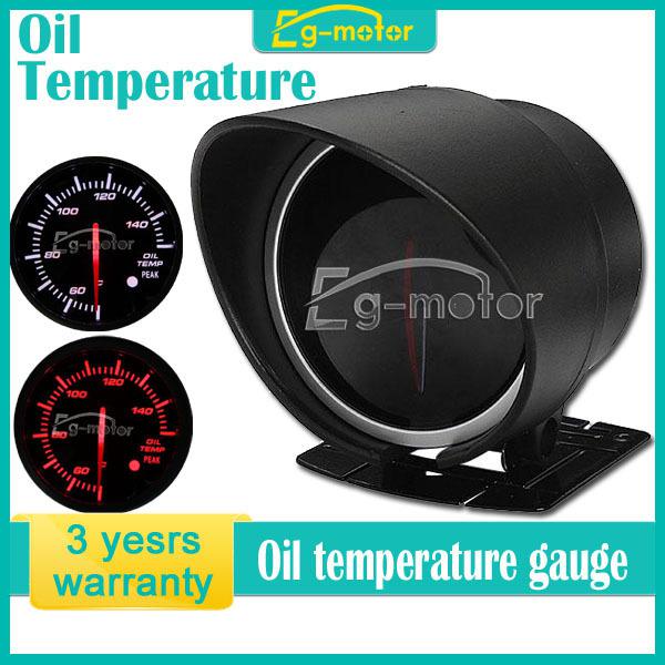 New car vehicle 60mm led red white backlight meter alarm oil temperature gauge