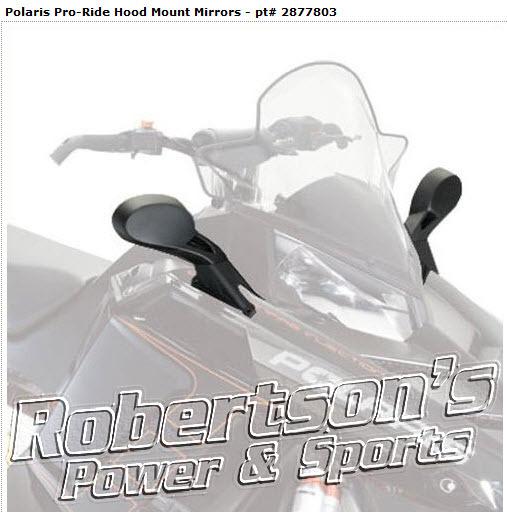 Polaris pro-ride hood mounted mirrors new  2877803 snowmobile rear view