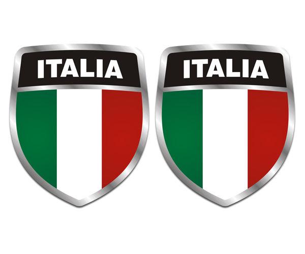 Italia shield flag decal set 3"x2.5" italy italian vinyl bumper sticker u5ab