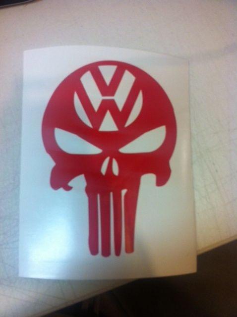 Volkswagen punisher (a) decal vw gti golf jetta bug any color you want