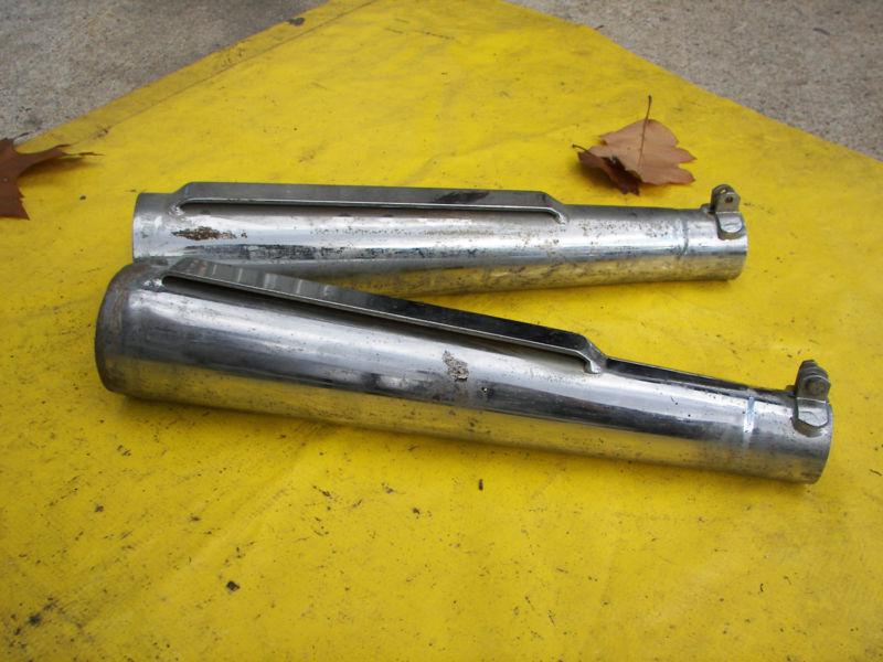 Two megaphone mufflers unbaffled chpper bobber