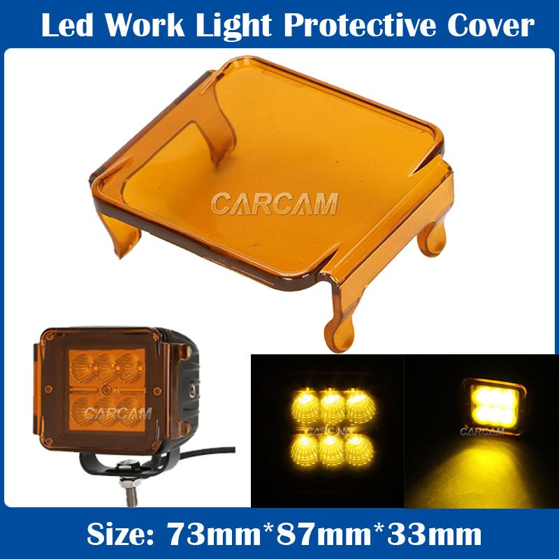 Led work light optic protective polycarbonate cover amber  for 16/18w