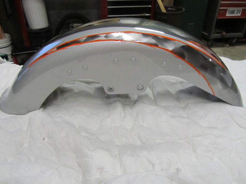 New harley flstfse fat boy screamin eagle front fender silver/orange nr