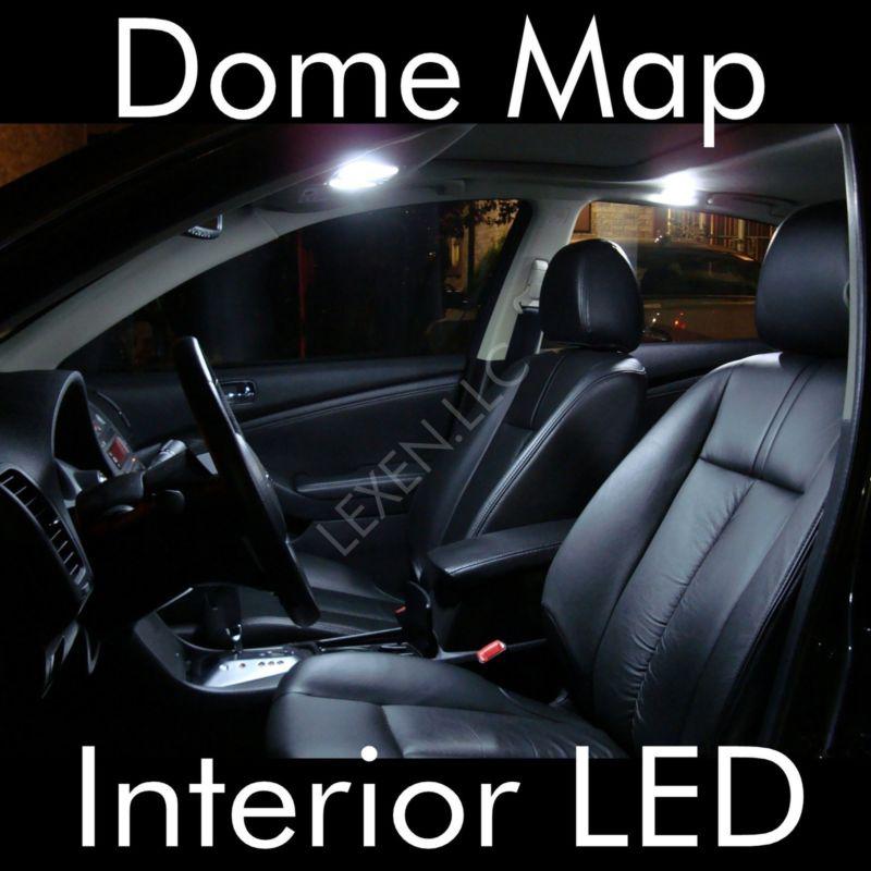 Led w2 white 2x dome map interior light bulbs 12 smd panel xenon hid lamp c