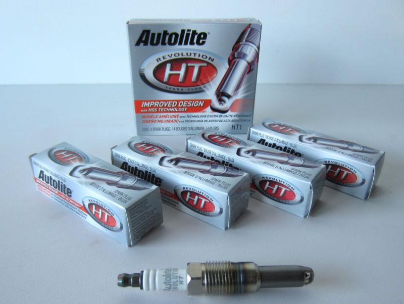 Autolite ht1 improved design spark plugs set of 4  (four)  new in box