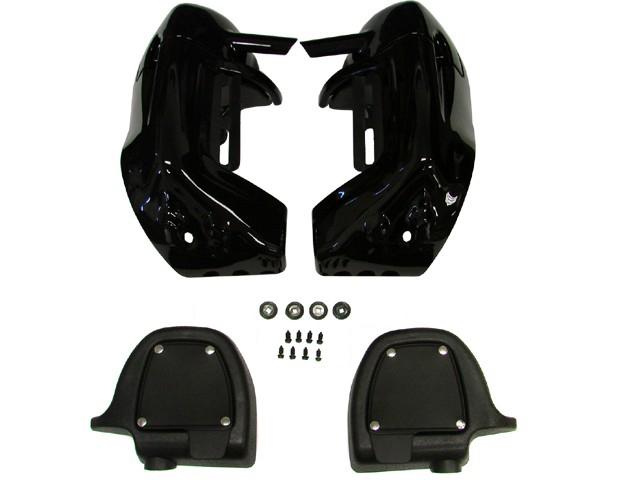 Pair black lower vented leg fairing for harley road king electra glide flht fltr