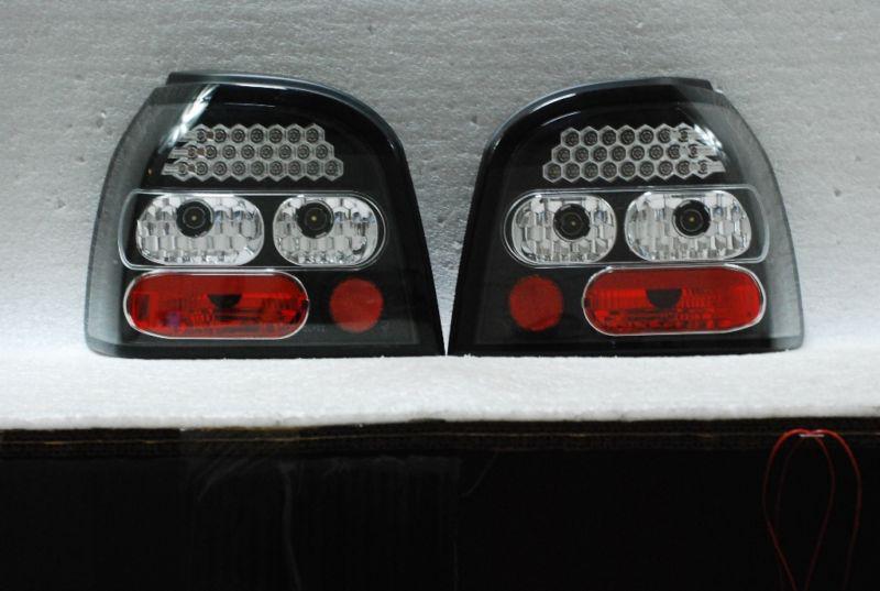 92-98 volkswagen golf mk3 led black tail brake lights lamps left+right pair