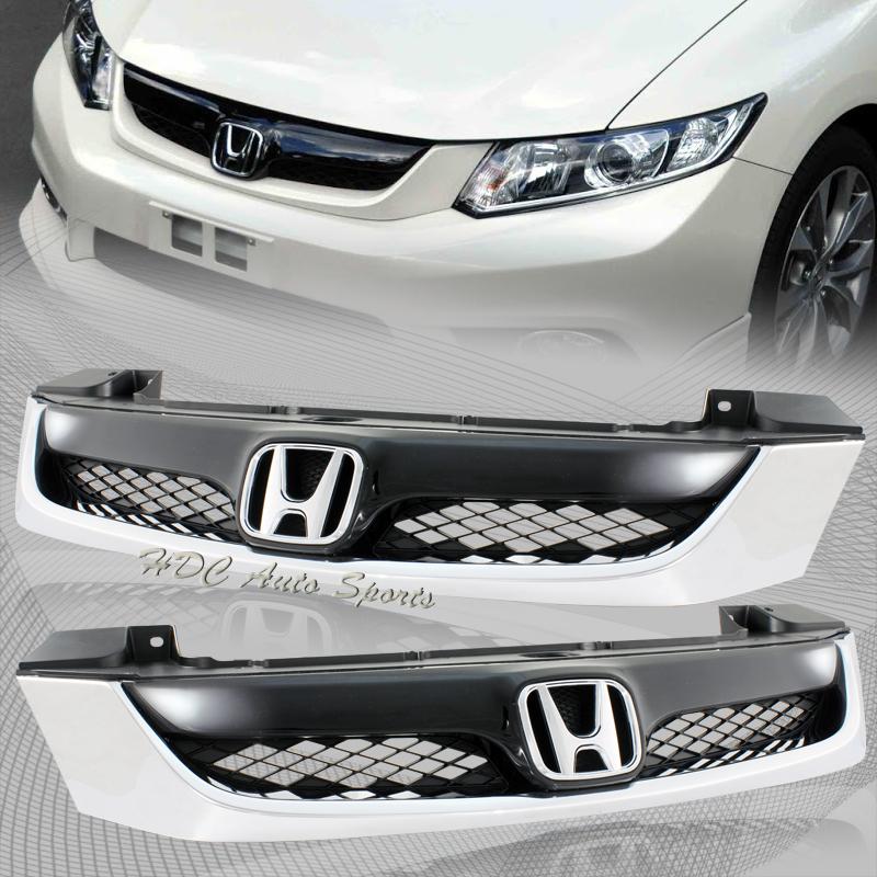 2012-2013 honda civic 4 door 4 dr sedan abs plastic front hood mesh grille grill