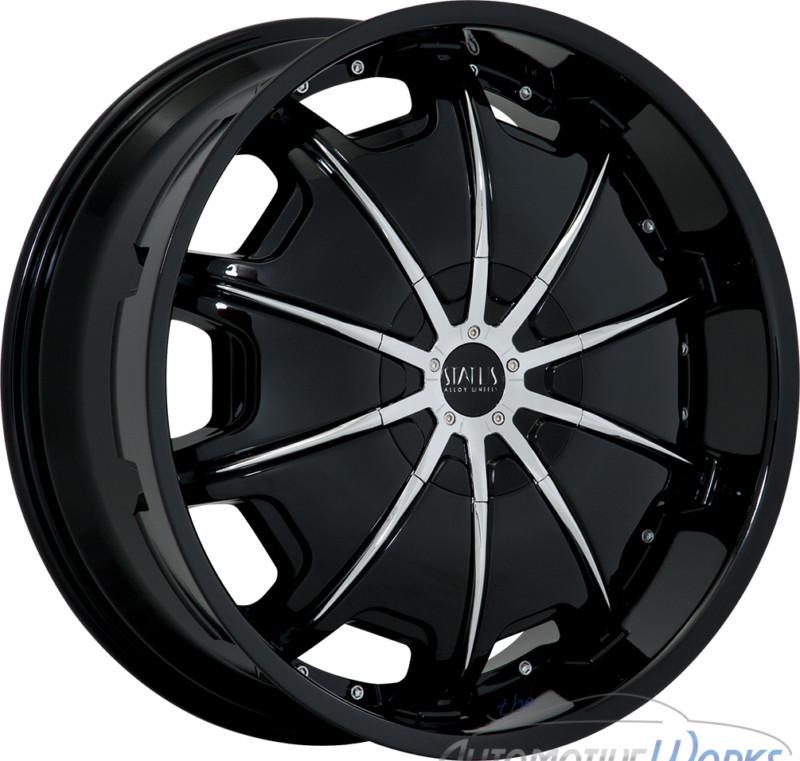 26x9 status opus 5x139.7 5x5.5 5x135 +10mm gloss black rims wheels inch 26"