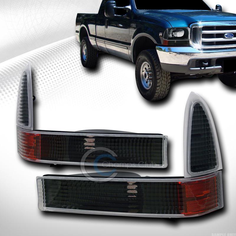 Black amber lens signal bumper corner light lamp k2 99/00-04 ford f250 excursion