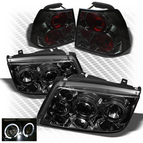 99-05 jetta smoked halo projector headlights + altezza style tail lights combo