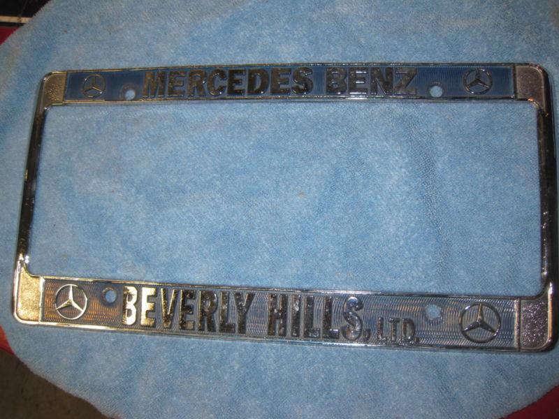 Mercedes benz license plate frame / 'mercedes beverly hills' / vgc // plateframe