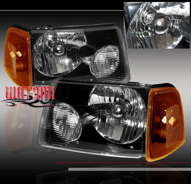 01-11 ford ranger crystal head lights+corner signal lamp black ev fx4 stx xl xlt