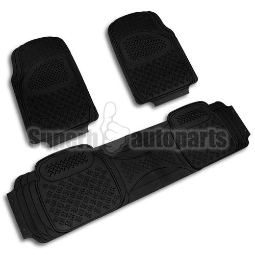 Full set black front+rear all weather heavy duty rubber floor mats truck suv