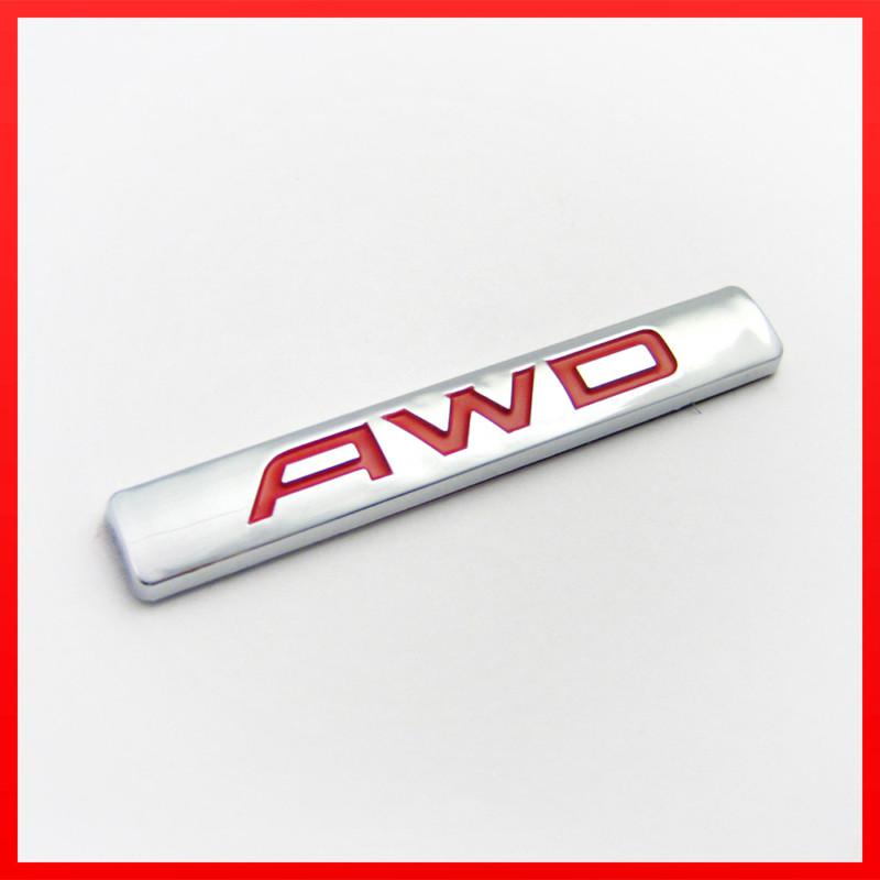 Red large awd trunk badge fender decal door logo all wheel drive 4wd acura