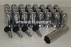 Chrome spline lug nuts ford truck f f250 f350 f350 superduty 14x2 32 lugs kit