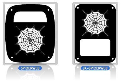 Jeep tail light covers spider web  cj yj tj jk models black decorative new 