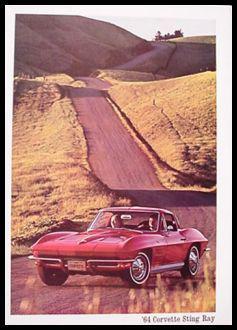 1964 chevy corvette sting ray dealer sales brochure, mint gm 64