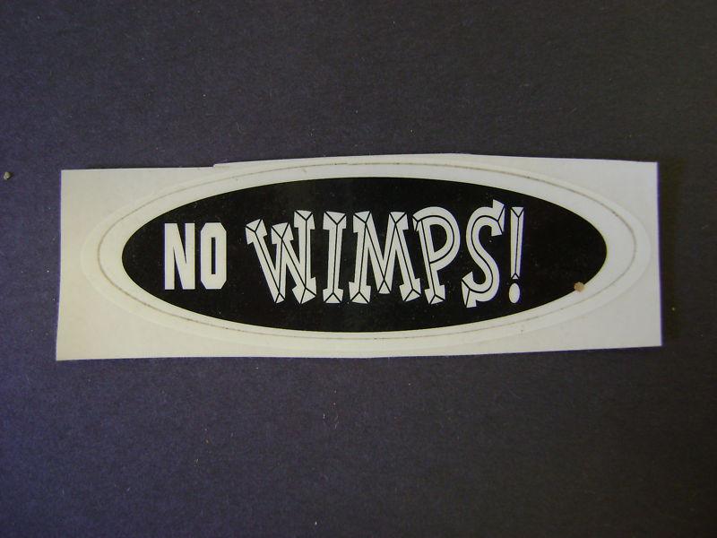 Biker motorcycle helmet decal sticker no wimps