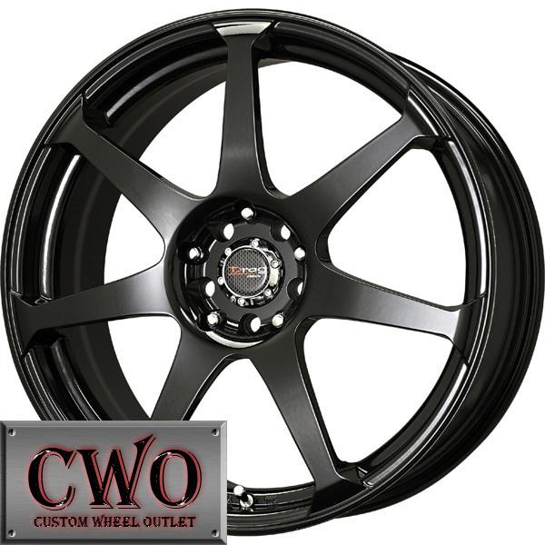 16 black drag dr-33 wheels rims 4x100/4x114.3 4 lug civic integra versa mini g5