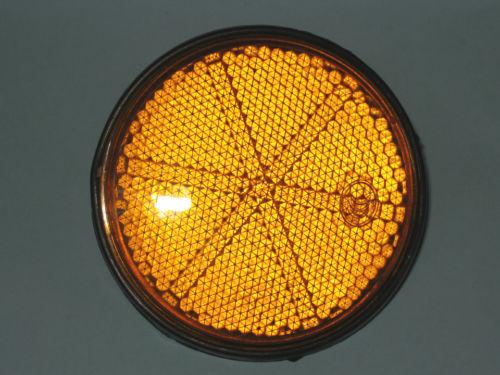 Universal moped scooter orange round reflector triangular pattern   re03