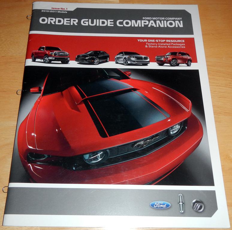 2010/2011 models no 1 ford order guide companion brochure ft mustang f-150 +more