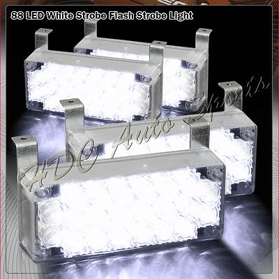 4x 22 led panel bright led emergency hazard warning strobe lights - white