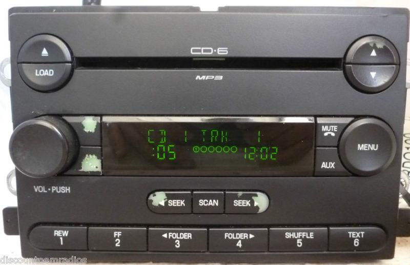 04-07 ford mercury radio 6 disc cd mp3 player 6l3t-18c815-ff f150 mustang * oem