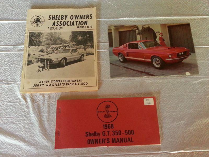 1968 shelby american mustang g.t.350-500 owner's manual + 2 extras