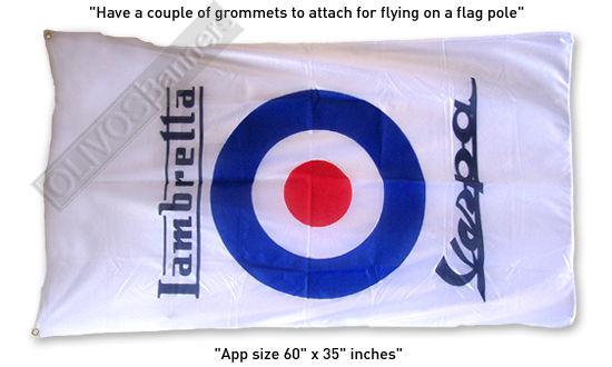 Deluxe new lambretta 3x5 feet motorcycle banner flag vespa scooter