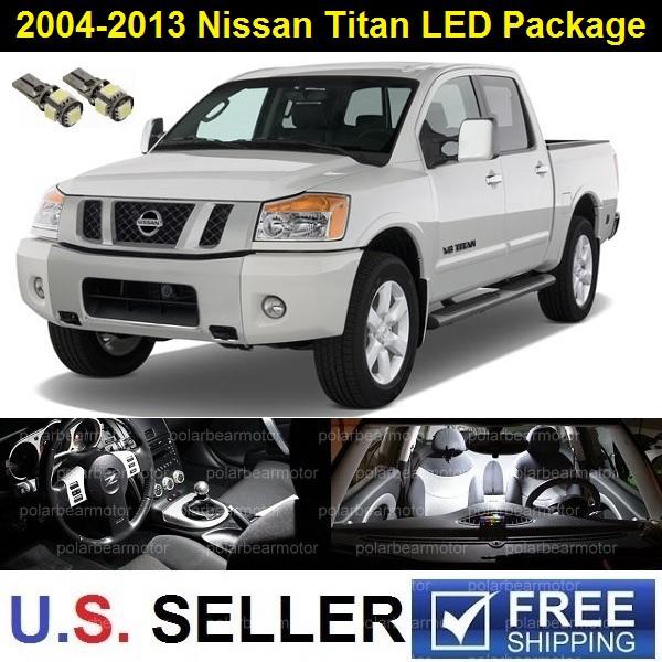 2004-2013 nissan titan interior led smd full lights package kit 10 pieces white