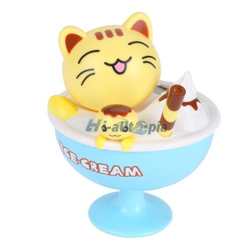 New car solar doll ice cream cup cat blue cup 