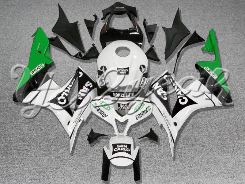 Injection molded fit 2007 2008 cbr600rr 07 08 green white fairing zn1026