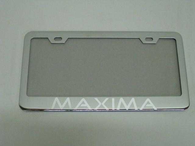 Nissan *maxima* chrome metal license plate frame +screw caps