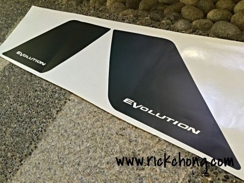 2008 to 2015 mitsubishi lancer high spoiler side matte black sticker evolution