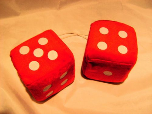 Kool 50&#039;s red fuzzy dice to hang from your mirror