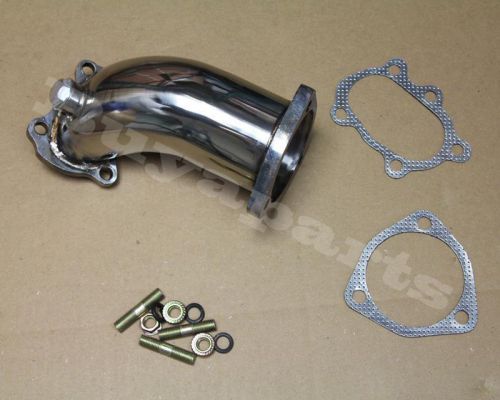 Stainless steel s/s turbo t25 elbow downpipe w/ gaskets 1989-1992 240sx s13 s14