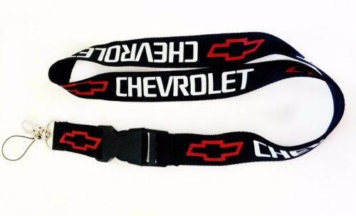 Chevrolet black lanyard neck cell iphone key chain strap quick release