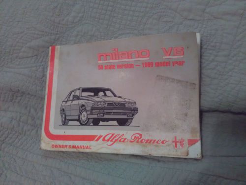 89 alfa romeo milano 75 owners manual