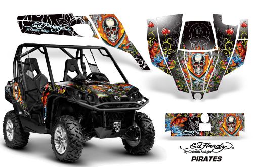 Canam commander amr racing graphic kit decal utv parts accessories pirates white