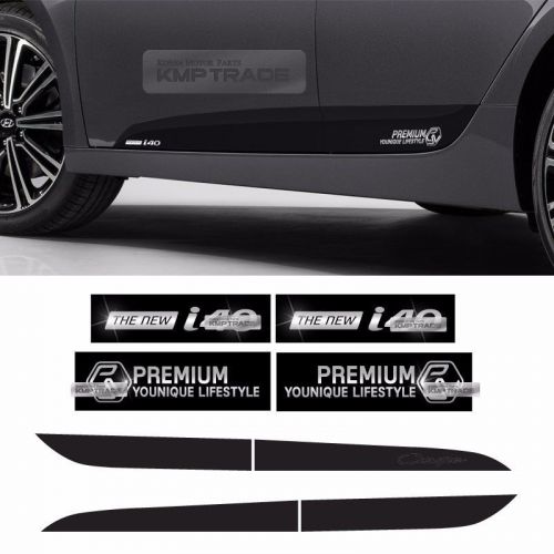 Side line door protector decal sticker chrome logo 8p for hyundai 2012-2016 i40