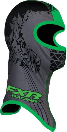 Fxr-snow shredder-frostbite block poly/spandex balaclava,black/green,large/lg