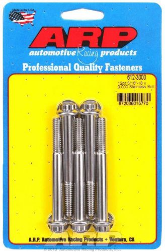 Arp universal bolt 5/16-18 in thread 3.000 in long stainless 5 pc p/n 612-3000