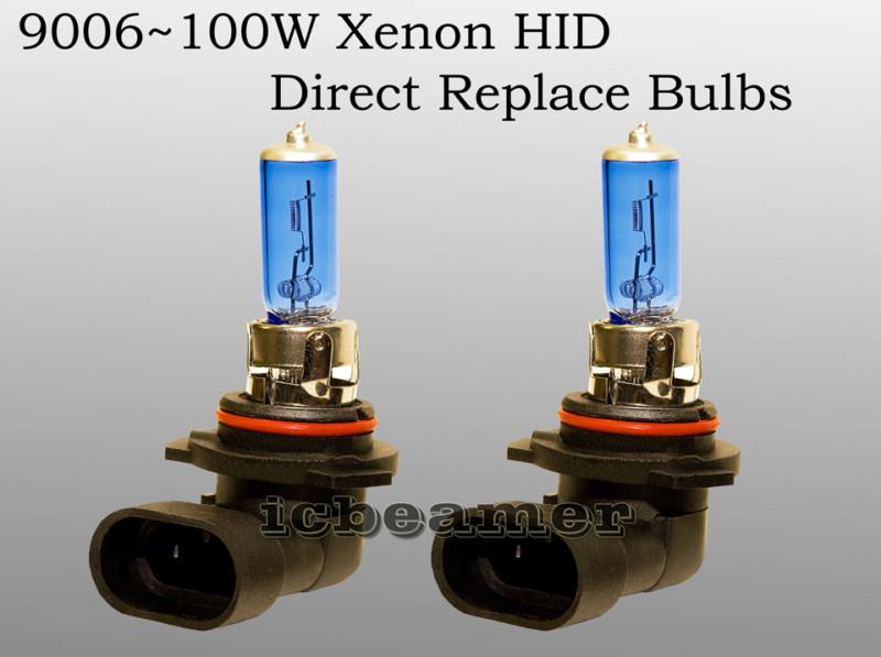 9006/ hb4 100w pair low/ fog xenon hid hyper white universal light bulbs py6syl