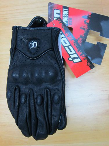 Icon pursuit gloves mens size ( x-large) perforated black leather