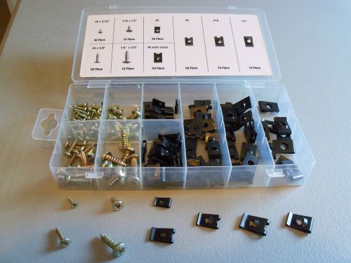 170 u-clip and screw assortment heat treated with storage box 9j7m