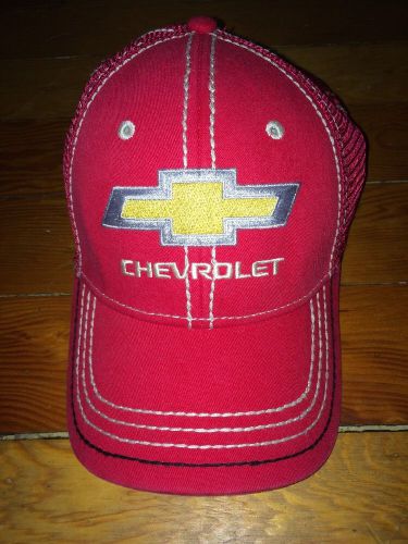 Chevy chevrolet logo mesh truckers baseball cap hat adjustable red