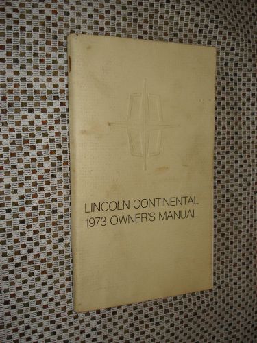 1973 lincoln continental owners manual original glovebox book