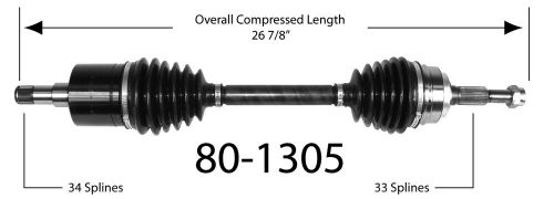 Cv axle assembly-new cv joint half shaft front right empire 80-1305