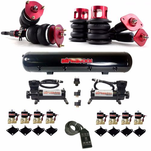 Airlift air suspension struts 2003-08 350z black air compressors 3/8 valve avs 7